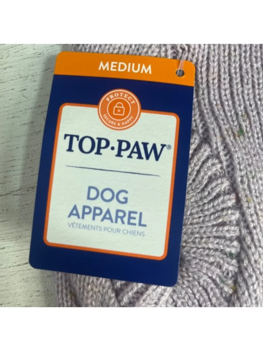 Top Paw Speckle Dog Sweater Medium Lavender Purple New Winter